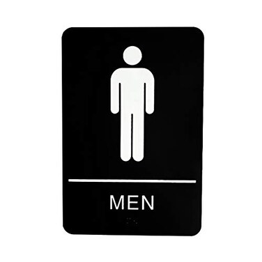 RICEFINE Mens Restroom ADA Braille Sign with 3m tape