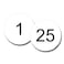NapTags Circle Numbered Vinyl Decal Stickers Flexible Vinyl with Acrylic Adhesive Backer 15 inches x 15 inches White with Black Numbers 125