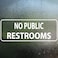 EVQ No Public Restrooms Sign Sticker 9x3 Inch Vinyl Window Door Signs Business Removable Waterproof Decal 5 Pack