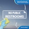 EVQ No Public Restrooms Sign Sticker 9x3 Inch Vinyl Window Door Signs Business Removable Waterproof Decal 5 Pack