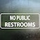 EVQ No Public Restrooms Sign Sticker 9x3 Inch Vinyl Window Door Signs Business Removable Waterproof Decal 5 Pack
