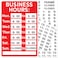 Aelop Open Signs Business Hours Sign Durable Letters Numbers Signage for Store Office 8 x 12 Inches Red White
