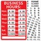 Aelop Open Signs Business Hours Sign Durable Letters Numbers Signage for Store Office 8 x 12 Inches Red White
