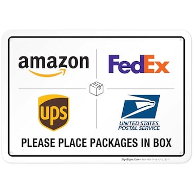 Sigo Signs Package Delivery Sign Please Leave Packages Here Sign FedEx Amazon UPS USPS 10x7 Inches Rust Free 040 Aluminum Fade Resistant Made in USA by