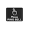 OriginDesigned Please Ring Bell Sign Adhesive Sticker Notice SILVERGOLDBLACK engraved with Universal Icon Symbol and Text Size 11cm x 9cm Waterproof and Durable