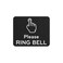 OriginDesigned Please Ring Bell Sign Adhesive Sticker Notice SILVERGOLDBLACK engraved with Universal Icon Symbol and Text Size 11cm x 9cm Waterproof and Durable