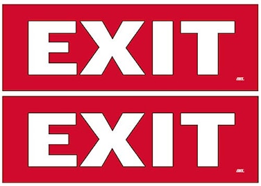 Rogue River Tactical 2 Pack Exit Red Sticker Set Sign Warning 9x3 Inch Vinyl Decal Indoor Outdoor Window Door Business Retail Store