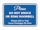 Signs ByLITA Classic Framed Please Do Not Knock Or Ring Doorbell Wall or Door Sign Easy Installation Mail Delivery Instruction Do Not Disturb Blue Small 1 Pack