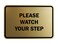 Signs ByLITA Classic Framed Please Watch Your Step Sign Brushed Gold Small