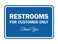 Signs ByLITA Classic Framed Restrooms for Customers Sign Blue Small 1 Pack