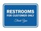 Signs ByLITA Classic Framed Restrooms for Customers Sign Blue Small 1 Pack