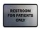 Signs ByLITA Classic Framed Restrooms for Patients Only Sign Brushed Silver Small