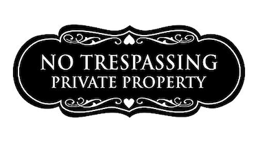 Signs ByLITA Designer No Trespassing Private Property Wall or Door Sign Security Sign for Property Black Small 1 Pack