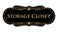 Signs ByLITA Designer Storage Closet Sign BlackGold Small 1 Pack
