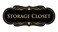 Signs ByLITA Designer Storage Closet Sign BlackGold Small 1 Pack
