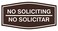 Signs ByLITA Fancy No Soliciting No Solicitar Sign Dark Brown Small 1 Pack