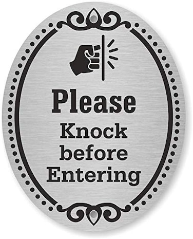 SmartSign Please Knock Before Entering Diamond Plate Door Sign 4 x 5 Aluminum Made in USA