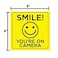 Safety Supply Smile Youre on Camera Sticker 6x 6 Inch 4 Pack Durable Black and Yellow SelfAdhesive