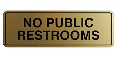 All Quality Standard No Public Restroom Wall or Door Sign Bathroom Signage Brushed Gold Small 1 Pack