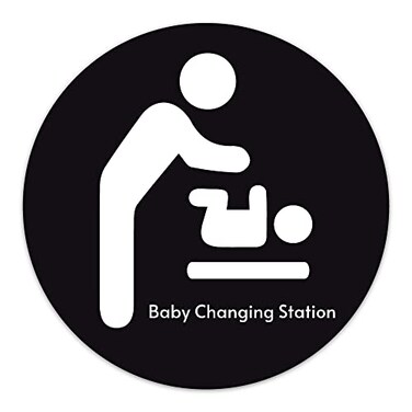 Trusty TRUSTY Baby Changing Station STICKER Sign for Walls 8inches Black