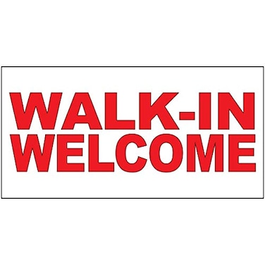 OIXXAF Walkin Welcome Red Decal Sticker Retail Store Sign 95 X 24 Inches