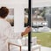 YIKIADA 4 Pack Slide Door Cation Warning Sticker 12 4 Inch Self Adhesive Sign Vinyl Waterproof Transparent Decal for Gate Window Office