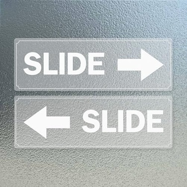YIKIADA 4 Pack Slide Door Cation Warning Sticker 12 4 Inch Self Adhesive Sign Vinyl Waterproof Transparent Decal for Gate Window Office
