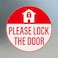 YIKIADA Please Lock The Door Sticker 3 3 Inches Vinyl SelfAdhesive Decals Waterproof Close Door Warning Labels Gate Office Window Indoor Clings 10 Pack