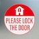 YIKIADA Please Lock The Door Sticker 3 3 Inches Vinyl SelfAdhesive Decals Waterproof Close Door Warning Labels Gate Office Window Indoor Clings 10 Pack