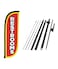 LookOurWay Feather Flag Set 5ft Tall Advertising Banner Flag with Pole Kit and Ground Spike for Business Promotion Restrooms Red