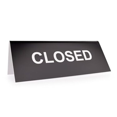 ExcelMark 3x 8Engraved Tabletop Tent Desk Sign CLOSED BLACKWHITE