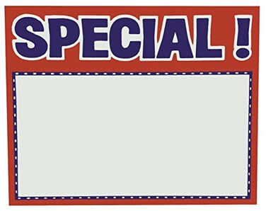 Special Sign 55 x 7 SPECIAL Sign Card 100