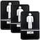 EXCELLO GLOBAL Excello Global Products Plastic Restroom Sign Easy to Mount with Braille ADA Compliant Great for Business 6x9 Men Pack of 3