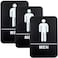 EXCELLO GLOBAL Excello Global Products Plastic Restroom Sign Easy to Mount with Braille ADA Compliant Great for Business 6x9 Men Pack of 3