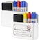 EZ COZY 2 Pack Magnetic Pen Holder for Refrigerator Whiteboard FullBack Magnet Dry Erase Marker Holder with Adjustable Divider Magnetic Marker Holder for White Board Office Desk Locker Accessories Whi