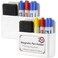 EZ COZY 2 Pack Magnetic Pen Holder for Refrigerator Whiteboard FullBack Magnet Dry Erase Marker Holder with Adjustable Divider Magnetic Marker Holder for White Board Office Desk Locker Accessories Whi