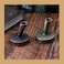 Acxico 1Pcs Vintage Round Metal Insertion Pen Holder Feather Quill Dip Pens Base for School Office Supplies Student Gift