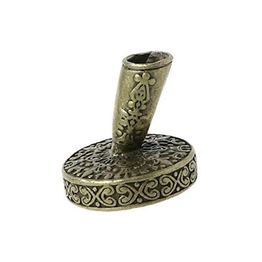 Acxico 1Pcs Vintage Round Metal Insertion Pen Holder Feather Quill Dip Pens Base for School Office Supplies Student Gift