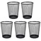 AIMI Pencil Case 5pcs Large Capacity Container Metal Mesh Pen Cup Office School Home Desk Pen Storage Organizer Can Makeup Holder Round Black