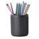 Aotea Crafts Concrete Modern Industrial Pen Holder for Desk Aesthetic Minimalist Charcoal Black Pencil Holder for Desk Handcrafted Cement Fluted Pen Cup Organizer Sealed Durable