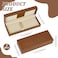 BENECREAT 3Pcs PU Leather Long Pen Gift Box 267x69x15 Inch Saddle Brown Pen Storage Boxes Pencil Boxes Empty Case with Cushion for Gift Packing Office School Business