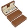 BENECREAT 3Pcs PU Leather Long Pen Gift Box 267x69x15 Inch Saddle Brown Pen Storage Boxes Pencil Boxes Empty Case with Cushion for Gift Packing Office School Business