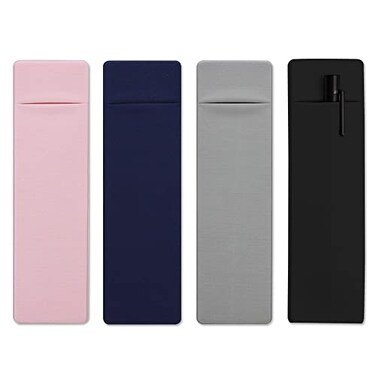 Chihutown 4 Pieces Adhesive Pen Holder for Notebook Adhesive Pencil Sleeve Pouch Pockets Self Adhesive Pencil Holder Sticker for Notebook Journals Pad multi color