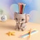 Cmrweio Elephant Pen Pencil Holder Cute Animal Ornament Makeup Brush Holder Toothbrush Holder Home Office Desk Decor Organizer Accessory