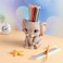 Cmrweio Elephant Pen Pencil Holder Cute Animal Ornament Makeup Brush Holder Toothbrush Holder Home Office Desk Decor Organizer Accessory