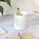 CROWNOS Pen Holder for Desk Ceramic Pencil Cup Office Desk Organizer Makeup Brush Holder White