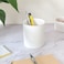 CROWNOS Pen Holder for Desk Ceramic Pencil Cup Office Desk Organizer Makeup Brush Holder White