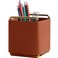Kelendle Leather Pencil Holder Desktop Organizer Iron Art Desktop Makeup Brush Remote Control Storage Box Office Pen Holder for Desk Brown