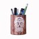 LINKWELL Antique Halloween Wood Slat Sugar Skull PU leather Pencil Pen Holder Desk Organizer PH03