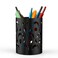 Mango Steam Metal Pen Holder Makeup Brush Cup Organizer for Office Bathroom Vanity Black Peacock